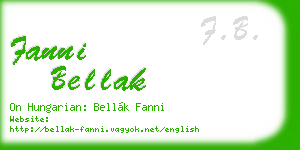 fanni bellak business card